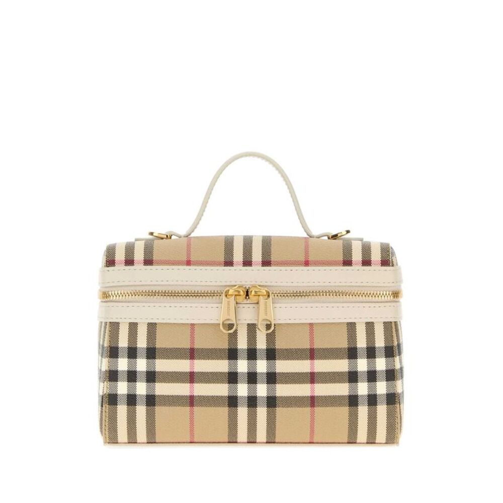 Burberry Women Printed Canvas Vanity Check Handbag - Picture 1 of 2